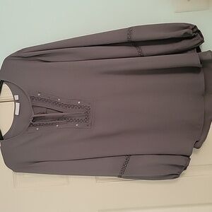 New York & Company Charcoal Blouse